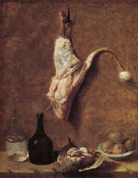 Jean Baptiste Oudry Still Life with Calf's Leg Norge oil painting art